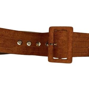 Express vintage Y2K brown faux Suede festival statement Belt M/L